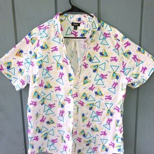 White Beach Bum  Button Up Shirt